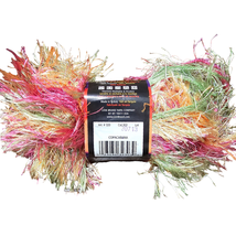 Lion Brand Yarn Fun Fur Stripes Eyelash Color Copacabana, Lot of 5 Skeins - $19.79