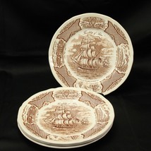 Alfred Meakin Fair Winds Dinner Plates 10.5&quot; Lot of 4 Friendship Of Salem Ship - £33.55 GBP