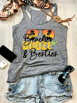 Sunglasses &amp; Letter Print Tank Top, Casual Scoop Neck Sleeveless Size XXL - £10.91 GBP