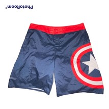 Marvel Comics Captain America Swim Trunks 38 Adult 2013 Superhero Shorts Unlined - £10.35 GBP