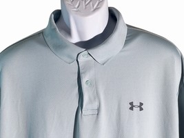 UNDER ARMOUR Men&#39;s Short Sleeve Button Up Performance Polo Shirt Green XXL - £11.59 GBP