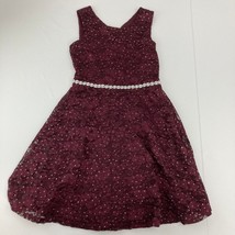 Speechless Toddler Girls Glitter Mesh Lace Dress Burgundy Size 3T NEW - £18.52 GBP