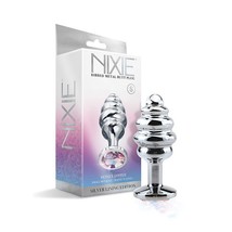 Nixie Honey Dipper Ribbed Metal Rainbow Jeweled Butt Plug - $15.18