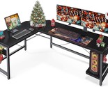 Coleshome 66&quot; L-Shaped Gaming Desk, Corner Computer Desk, Robust Home, B... - £113.30 GBP