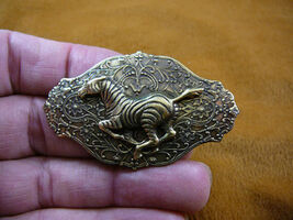 (B-ZEBRA-3) Zebra running Africa scrolled brass pin pendant brooch I lov... - €16,18 EUR