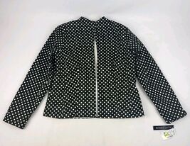 Scott Taylor Women's Jacket Open Front Dark Brown Ivory Polka Dots Vinta... - $13.99