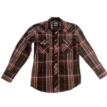 Wrangler Western Shirt Mens Size Medium Long Sleeve Button Up Shirt Plai... - $19.79