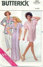 Butterick 3850 Misses L-XL Nightshirt Sleepshirt Pattern Pants Easy Sewing UNCUT - £3.99 GBP