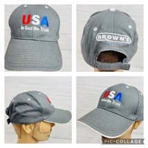 USA In God We Trust Brown&#39;s Baseball Hat Cap Patriotic Adjustable Football - £28.05 GBP