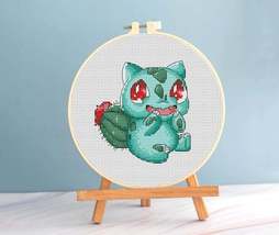 Pokemon Cross Stitch Flower Cactus Pattern pdf - Succulent Embroidery Bu... - £2.57 GBP