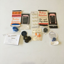 Vintage blouse sweater buttons and fabric replacement carded buttons and... - £15.69 GBP