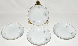 Vintage Crestwood China #1071 Atomic Starburst 4pc Set 5.5&quot; Dessert Berr... - £27.93 GBP