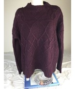 SWEATER~ANN TAYLOR LOFT~S~DEEP PURPLE~ CABLE KNIT NWTs - $20.77