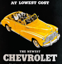 1947 Chevrolet Yellow Convertible Advertisement Vintage Automobilia Newe... - $29.99