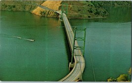 Aerial View Bidwell Bar Suspension Bridge Postcard Lake Oroville California  - £7.85 GBP