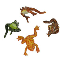 Set of 4 Adorable Multicolor Frog Figurine Plant Pot Hangers - £23.48 GBP