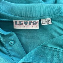 Vintage LEVIS Shirt 80’s Polo Shirt Teal Mens Large  - $19.59