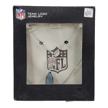 Indianapolis Colts Rhodium Necklace Teardrop Crystals Charm NFL Team Jewelry - £12.62 GBP