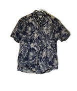 MBX Premium Goods Blue Cotton Hawaiian Floral Surf Button Down Shirt SZ L - $10.39