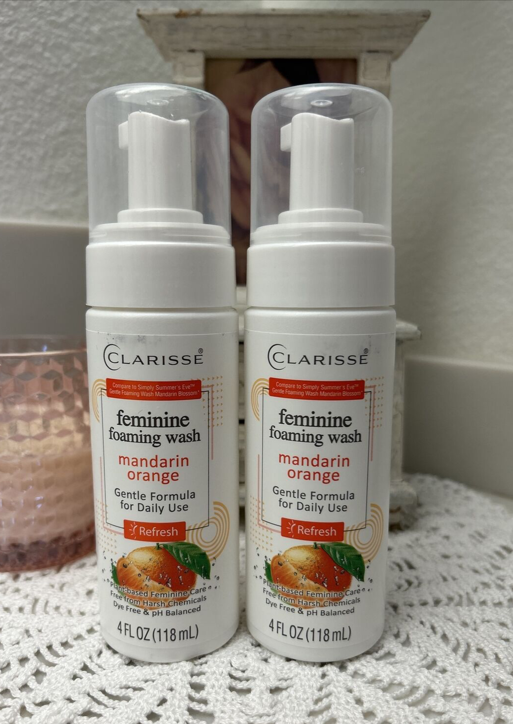 (2) Clarisse Feminine Foaming Wash, Mandarin Orange Creamy Coconut 4 fl. oz - $7.99
