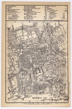 1897 Antique City Map Of Gotha / Thuringia Thüringen / Germany - £15.09 GBP