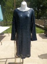 Nwt Jessica Simpson Navy Sequin Dress 16W $188 - £72.37 GBP