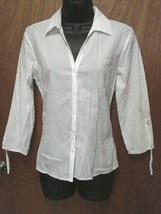 COTTON BLOUSE Small Pastel Pink Lightweight Embroidered Shirt Top JH Col... - $13.85