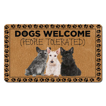 Funny Scottish Terrier Dog Lover Doormat People Tolerated Dogs Welcome Mat Gift - £31.24 GBP
