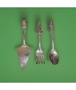 Vtg International Silver Co 3 Pc Christmas Holiday Serving Set Santa Cla... - €16,80 EUR