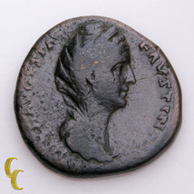 141 AD Ancient Rome Faustina SR Wife of Antoninus Pius AE Sestertuis - £108.02 GBP