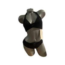 NWT GOTTEX 8 lace-up bikini swimsuit black 2 piece bathing suit designer - $58.19