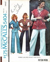 Misses&#39; JACKET &amp; PANTS Vintage 1977 McCall&#39;s Pattern 5404 Size Large (18... - £9.48 GBP