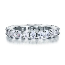 4mm Oval Cut Diamond Full Eternity Band Wedding Ring Women 14k White Gold Plated - £42.43 GBP