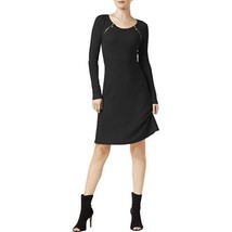 allbrand365 designer Womens Zipper Shoulder Long Sleeve Ribbed Dress Large - $88.65