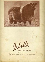 Isbell&#39;s Restaurant Dinner Menu Rush Street Chicago Illinois 1957 - £34.88 GBP