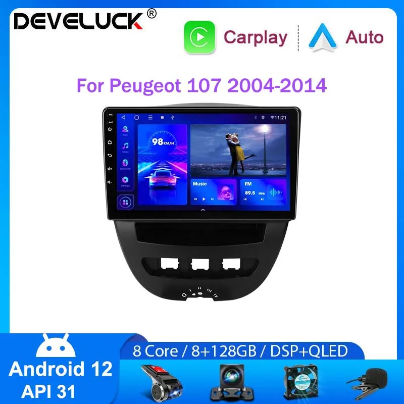 Android 12 Car Radio For Peugeot 107 Toyota Aygo Citroen C1 2005-2014 2Din - £97.89 GBP+