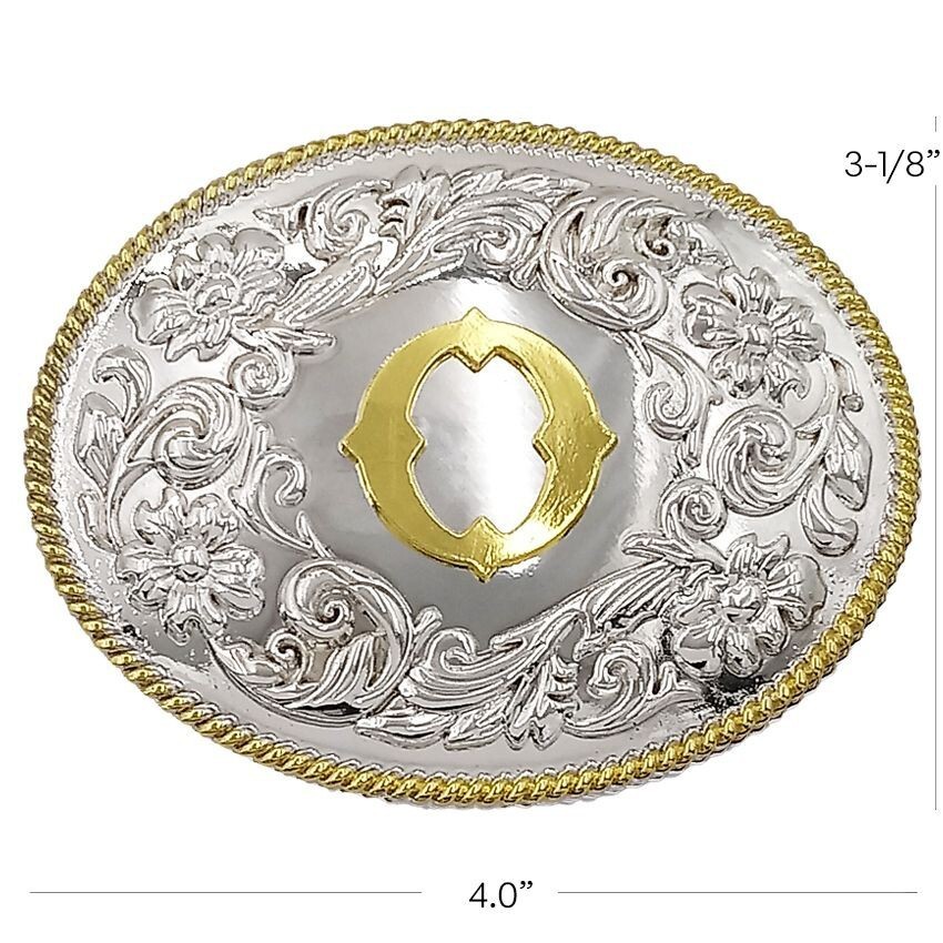 Golden Initial O Silver Metal Belt Buckle Item image 2