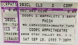 PHISH - VINTAGE ORIGINAL COORS AMPHITHEATRE 9/18/1999 CONCERT TICKET STUB - $10.00