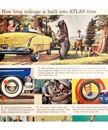 1950 Atlas Tires Battery Accessories Black Bear Advertisement Automobili... - $35.00 CAD