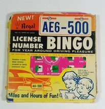 Regal Car Bingo License Plate Number &amp; Auto Bingo Vintage Travel Game 6 Cards - £6.29 GBP
