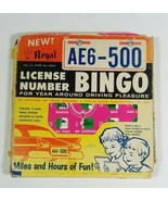 Regal Car Bingo License Plate Number &amp; Auto Bingo Vintage Travel Game 6 ... - £6.29 GBP