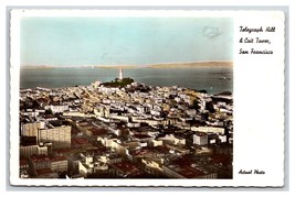 Colore RPPC Telegrafo Collina Coit Torre San Francisco California 1960s Postcard - £14.45 GBP