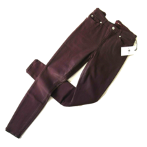 NWT 7 For All Mankind The Skinny Ankle in Bordeaux Coated Stretch Jeans 25 - £49.00 GBP