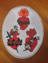 Three Sacred Hearts - Religious - Iron On/Sew On Patch   10005B - £7.66 GBP