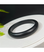 Natural Certified Matte Black Mutton Fat Hetian Nephrite Bangle 53MM - $322.99
