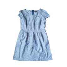Gap Chambray Dress Womens Size 10 Short Sleeve Pockets Blue Bust Darts Zipper - £11.75 GBP