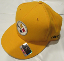 NWT NFL Reebok Pittsburgh Steelers Sideline Fitted Hat Gold Size 7 7/8 - £31.63 GBP