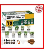 Complete Herb Gardening Set - 10 Seed Kit with Coconut Soil &amp; Self-Water... - $723.63 MXN