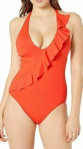Lauren Ralph Lauren Beach Ruffle Halter One Piece Swimsuit, Size 8, MSRP... - £37.36 GBP