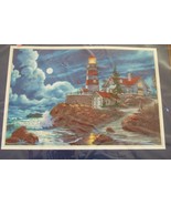 NEW SEALED SUNSET DIMENSIONS NO COUNT CROSS STITCH KIT MOONLIT LIGHTHOUS... - £11.46 GBP